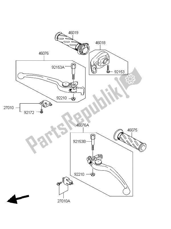 Tutte le parti per il Leva Della Maniglia del Kawasaki KLV 1000 2004