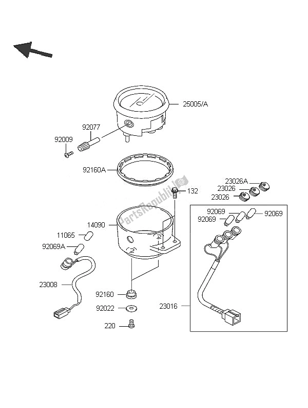 All parts for the Meter of the Kawasaki Eliminator 125 2005