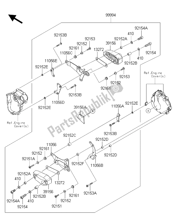 All parts for the Accessory (engine Guard) of the Kawasaki Ninja ZX 6R 600 2015