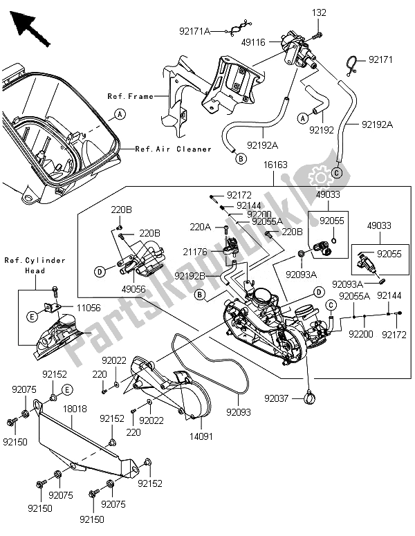 All parts for the Throttle of the Kawasaki Brute Force 750 4X4I Epshef 2014