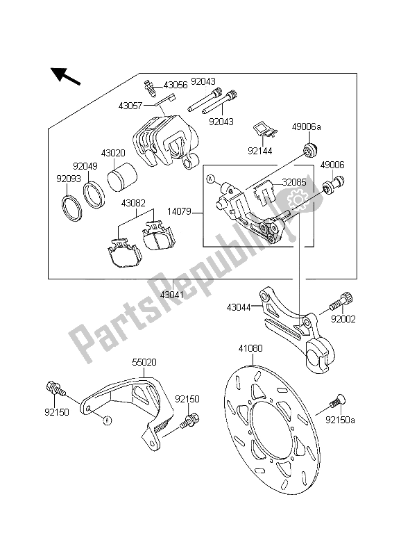 Toutes les pièces pour le Frein Arriere du Kawasaki KDX 200 1998