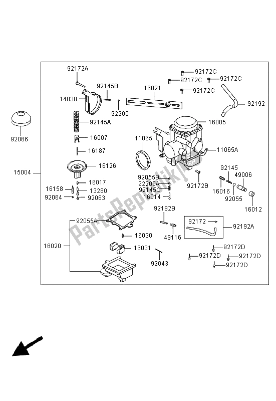 Todas las partes para Carburador de Kawasaki KVF 300 2012