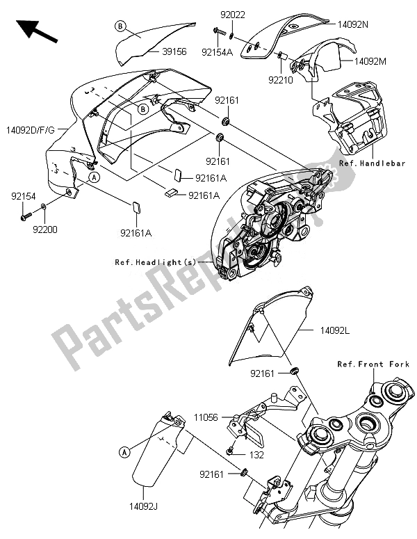 Wszystkie części do Os? Ona Kawasaki ER 6N ABS 650 2014