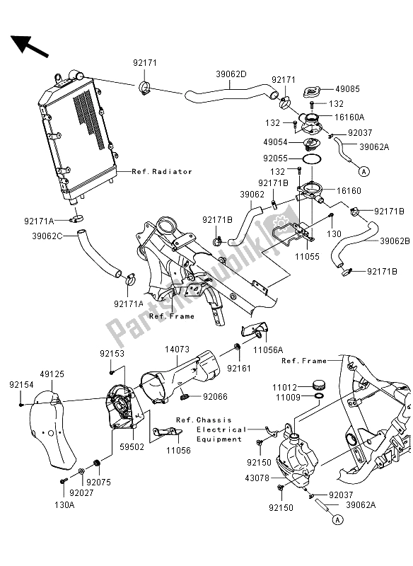 Todas as partes de Resfriamento do Kawasaki VN 1700 Voyager ABS 2012