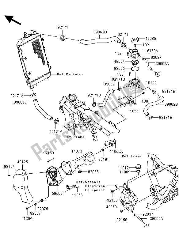 Todas as partes de Resfriamento do Kawasaki VN 1700 Voyager ABS 2012