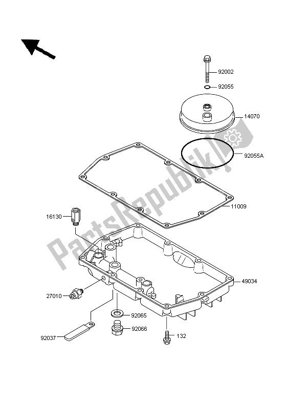 Toutes les pièces pour le Couvercle De Reniflard Et Carter D'huile du Kawasaki GPZ 500S 1997