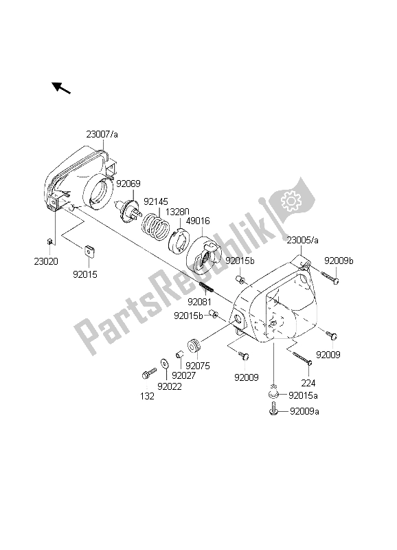 Alle onderdelen voor de Koplamp van de Kawasaki KVF 650 4X4 2003