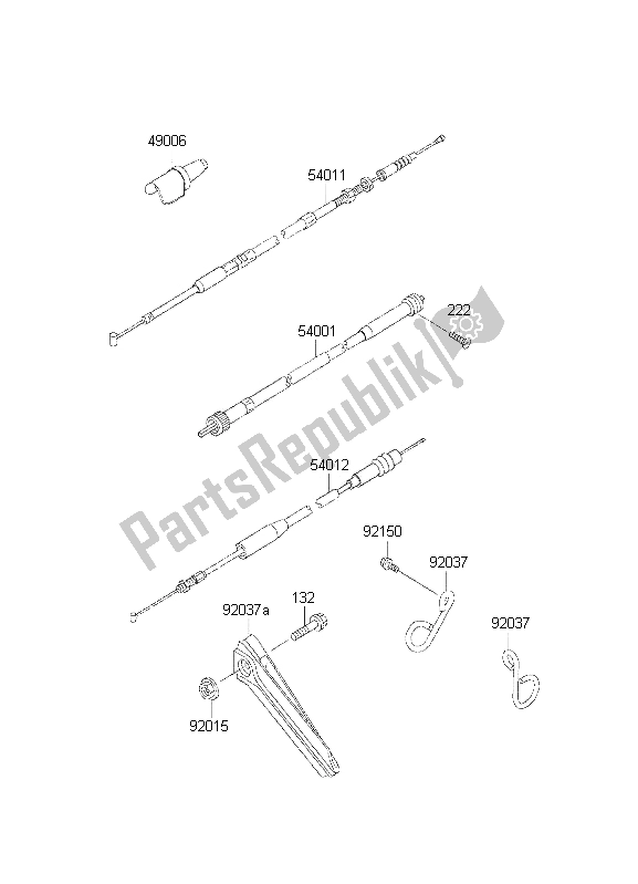 Tutte le parti per il Cavi del Kawasaki KDX 200 2001