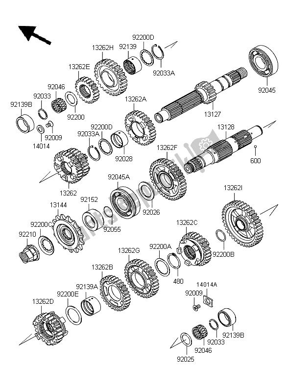 Tutte le parti per il Trasmissione del Kawasaki ER 6N ABS 650 2009