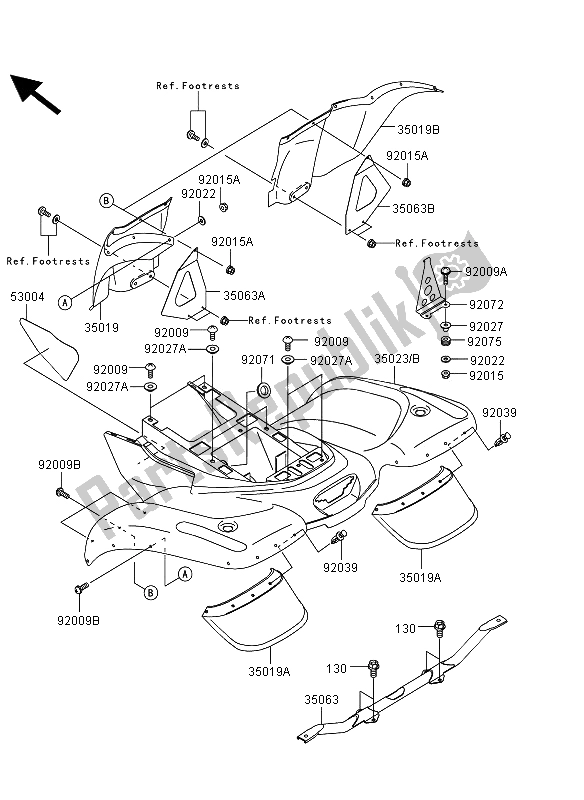 Todas las partes para Guardabarros Trasero de Kawasaki KVF 360 4X4 2012