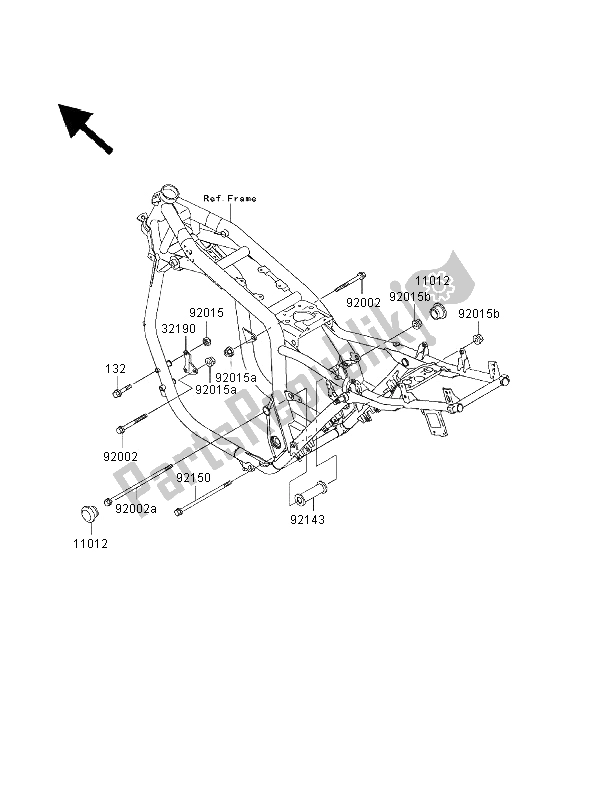 Alle onderdelen voor de Frame Hulpstukken van de Kawasaki ZRX 1100 2000