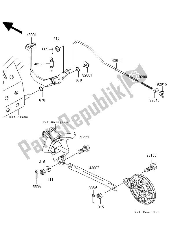 Todas las partes para Pedal De Freno de Kawasaki KLX 110 2002