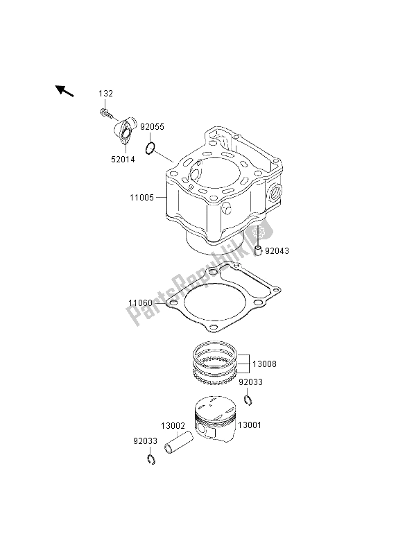 All parts for the Cylinder & Piston of the Kawasaki KLX 300R 2002