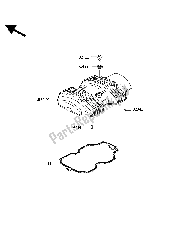 All parts for the Cylinder Head Cover of the Kawasaki W 800 2012