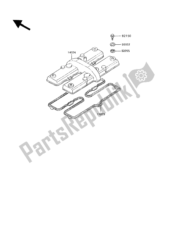 Tutte le parti per il Coperchio Della Testata del Kawasaki GPX 600R 1994