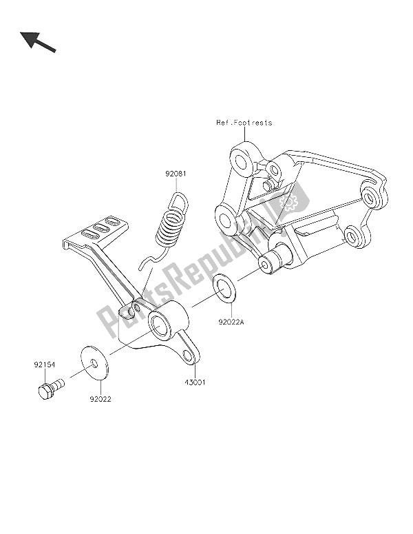 Tutte le parti per il Pedale Del Freno del Kawasaki Ninja 300 2016