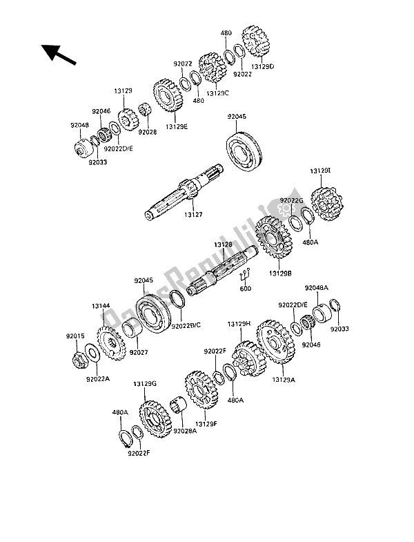 Todas las partes para Transmisión de Kawasaki GPZ 1000 RX 1986