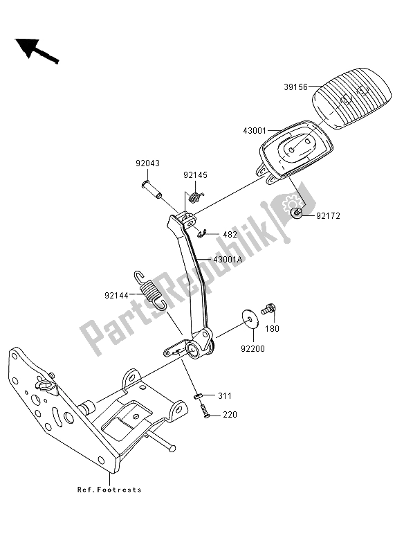 Todas las partes para Pedal De Freno de Kawasaki VN 1700 Voyager ABS 2012