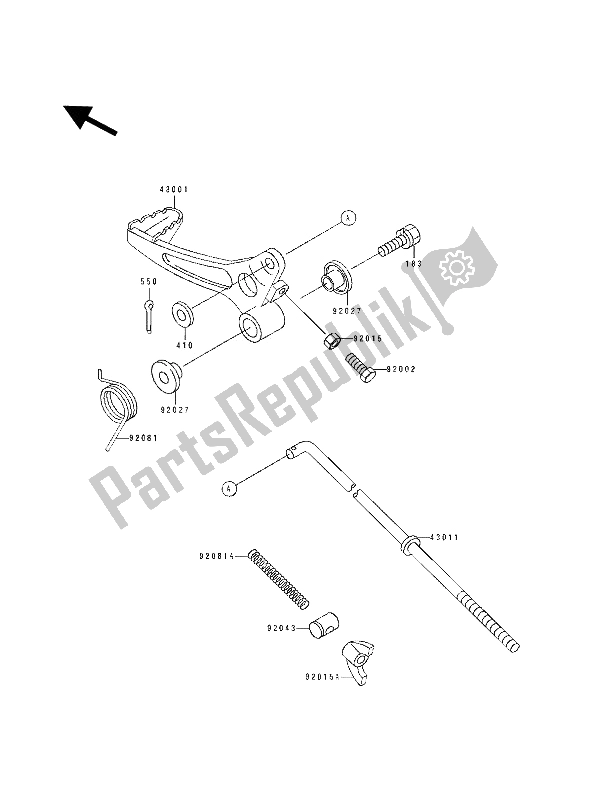 Todas las partes para Pedal De Freno de Kawasaki KX 60 1993