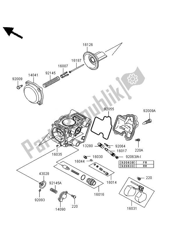 Tutte le parti per il Parti Del Carburatore del Kawasaki KVF 650 4X4 2007