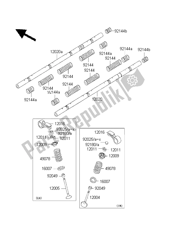 Toutes les pièces pour le Soupape du Kawasaki ZRX 1200R 2001