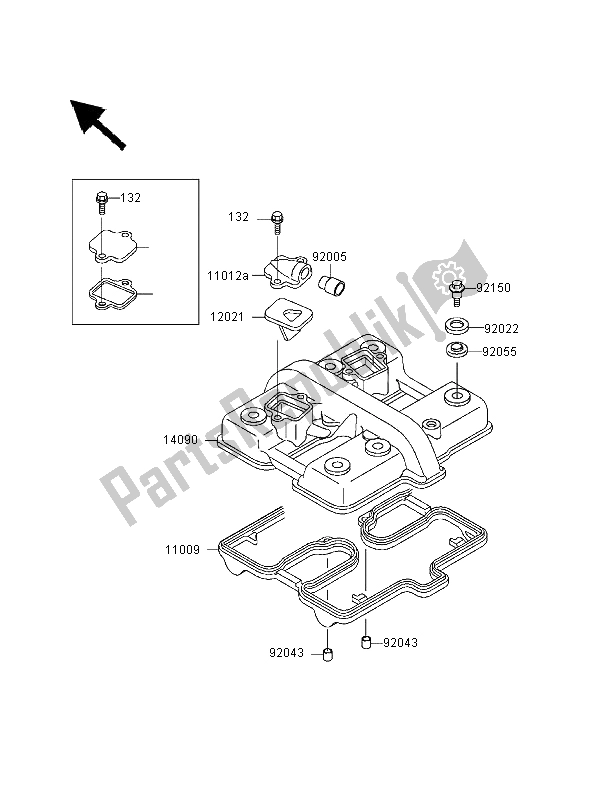 Tutte le parti per il Coperchio Della Testata del Kawasaki ER 500 2000
