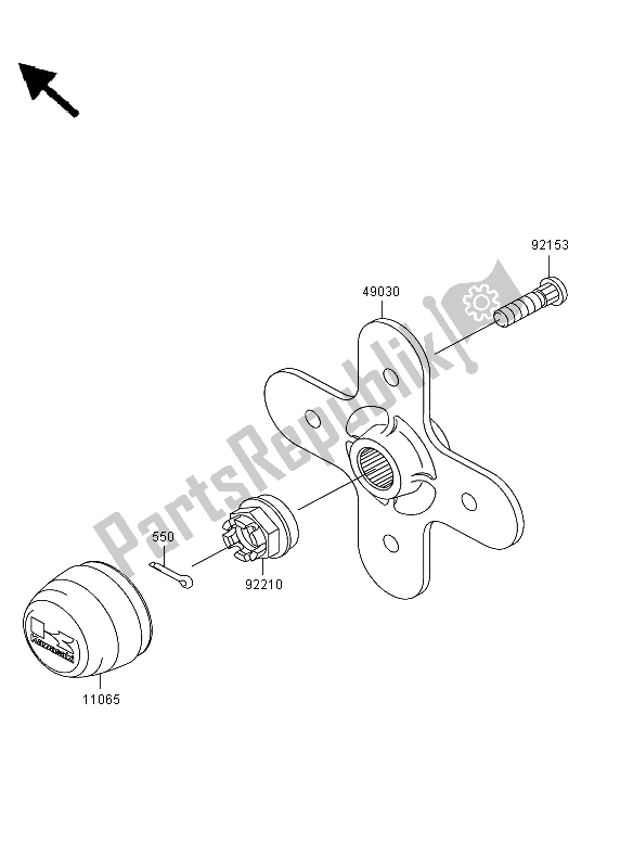 All parts for the Rear Hub of the Kawasaki KVF 650 4X4 2013