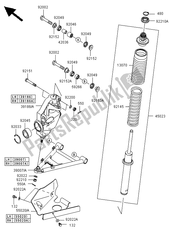 Tutte le parti per il Sospensione del Kawasaki KVF 650 4X4 2011