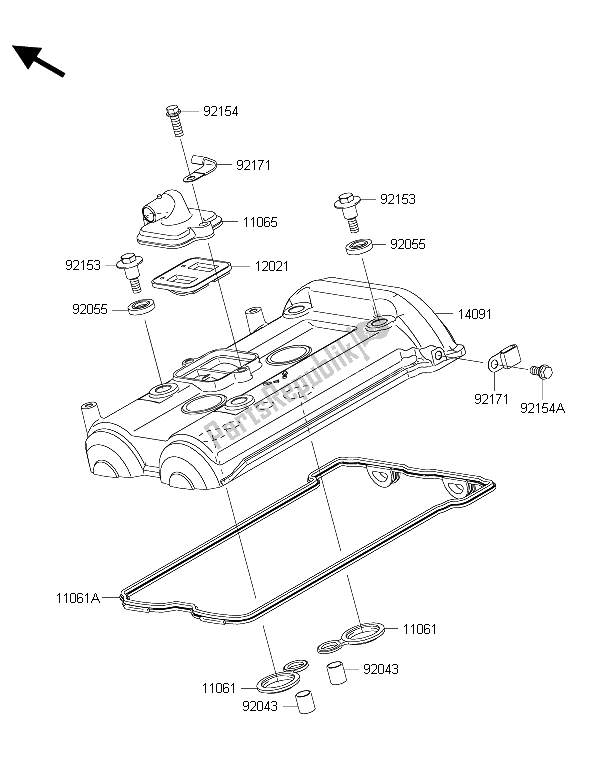 Tutte le parti per il Coperchio Della Testata del Kawasaki Versys 650 ABS 2015