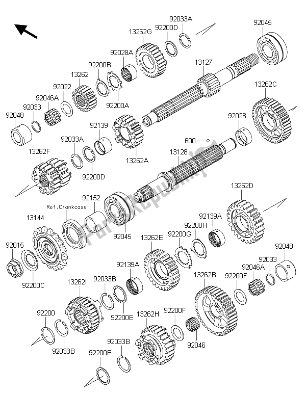 Alle onderdelen voor de Overdragen van de Kawasaki Z 1000 SX 2015