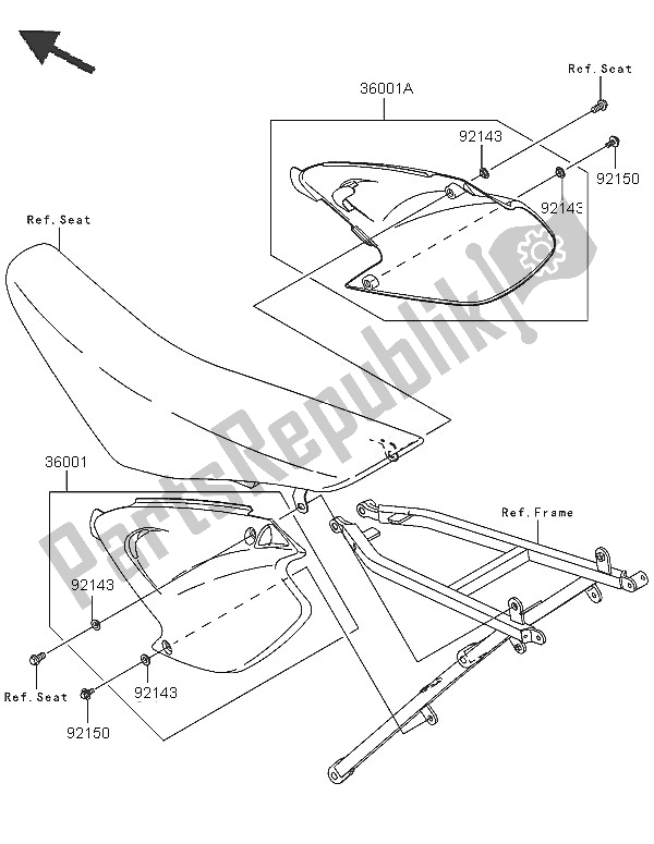 All parts for the Side Covers of the Kawasaki KX 125 2005