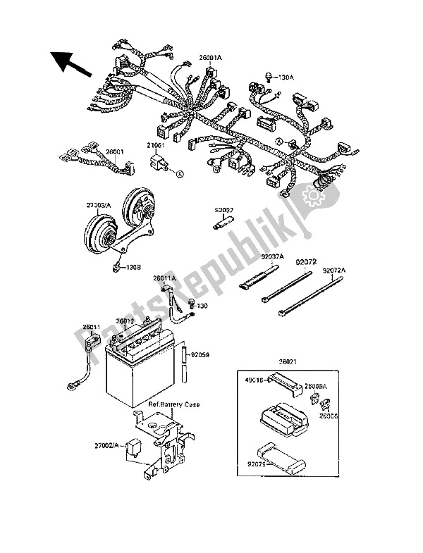 Todas las partes para Equipo Eléctrico de Kawasaki VN 15 SE 1500 1988