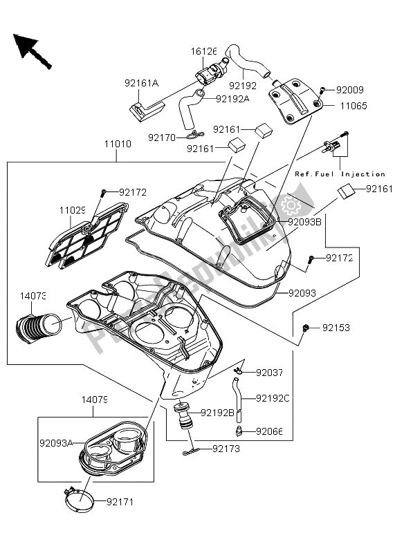 Alle onderdelen voor de Luchtfilter van de Kawasaki Versys ABS 650 2013