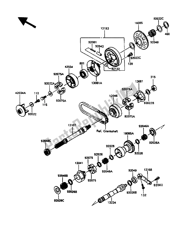 All parts for the Balancer of the Kawasaki GPZ 900R 1993