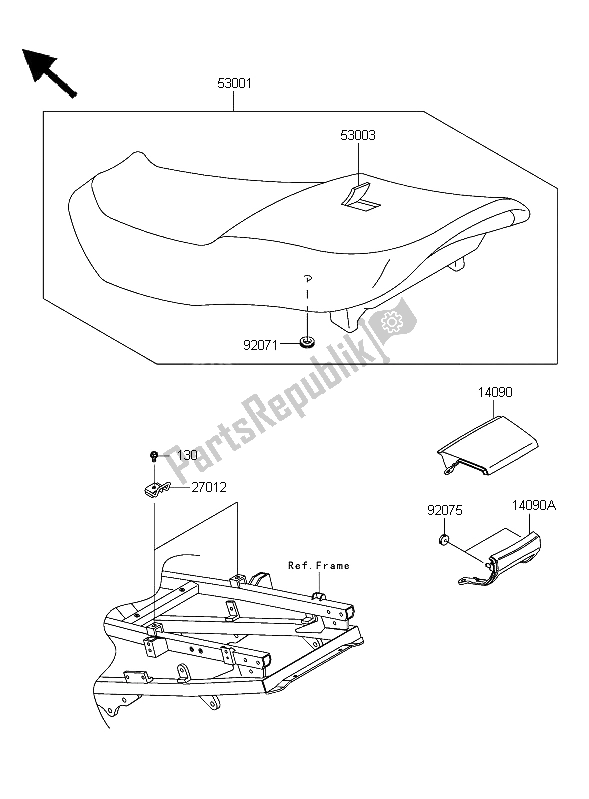 Todas las partes para Asiento de Kawasaki ZZR 600 2006