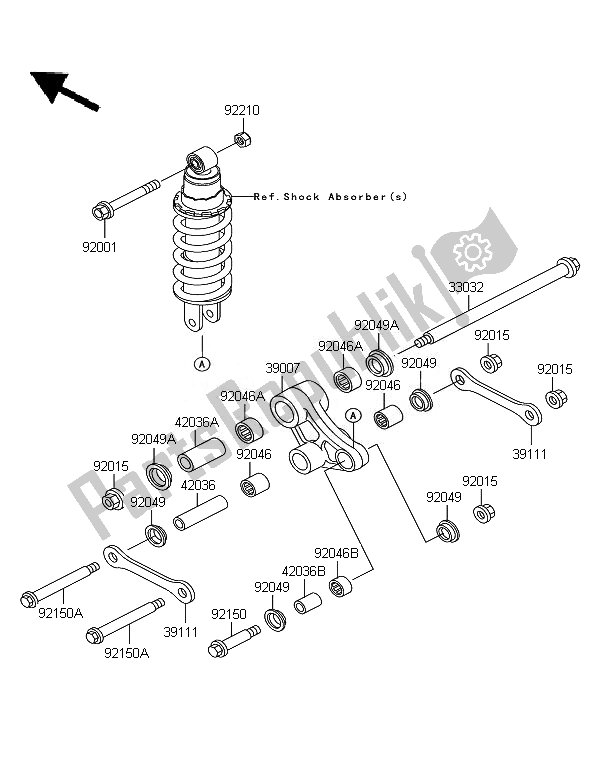 All parts for the Suspension of the Kawasaki KLE 500 2007