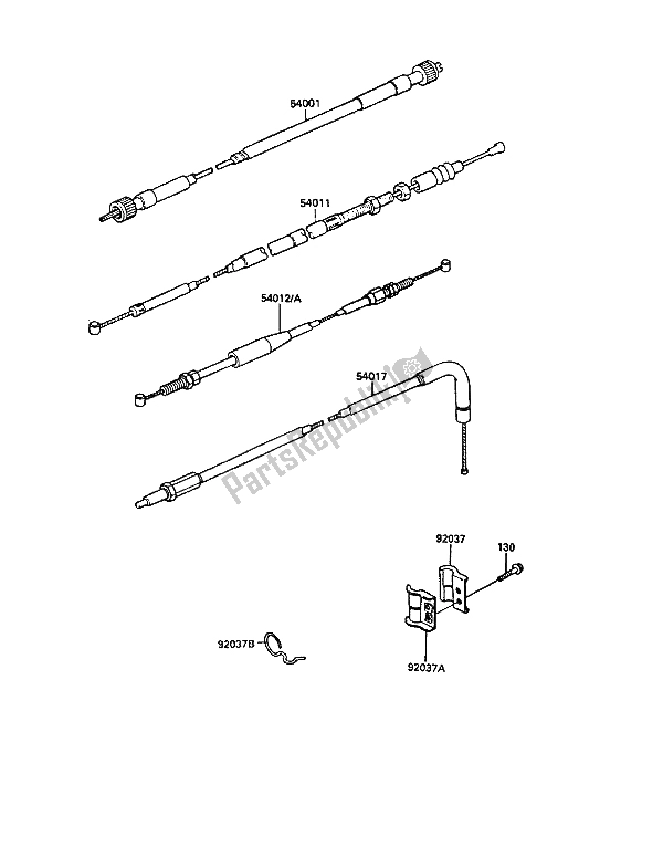 Toutes les pièces pour le Câbles du Kawasaki KLR 250 1989