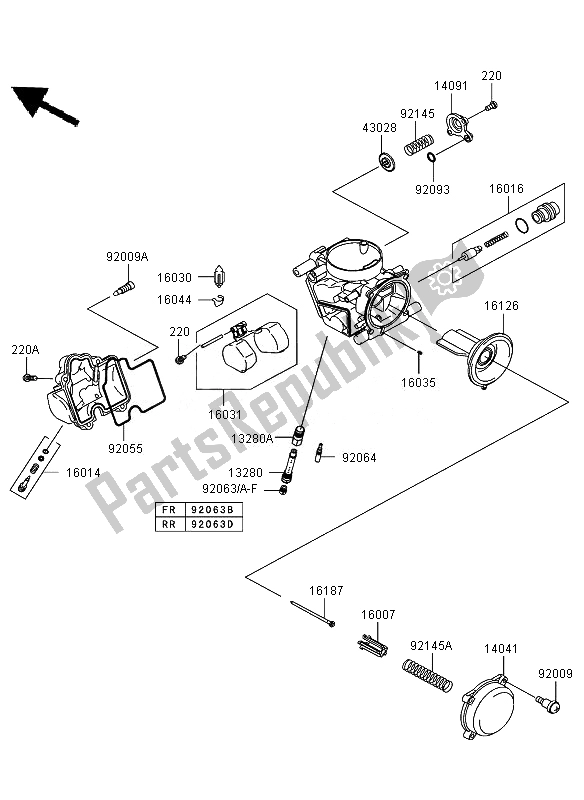 Tutte le parti per il Parti Del Carburatore del Kawasaki KVF 750 4X4 2007