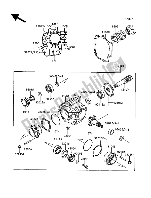 Todas las partes para Engranaje Cónico Delantero de Kawasaki GT 750 1992