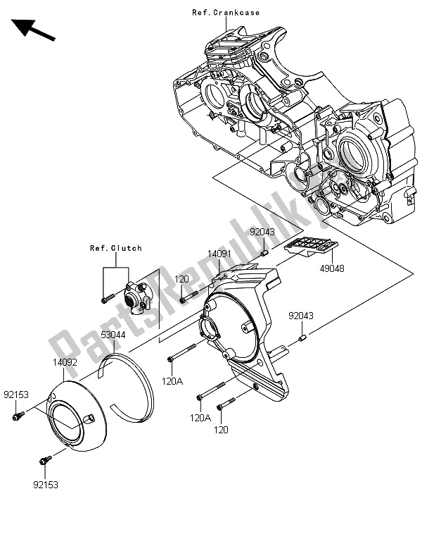 Tutte le parti per il Copricatena del Kawasaki VN 1700 Voyager Custom ABS 2014