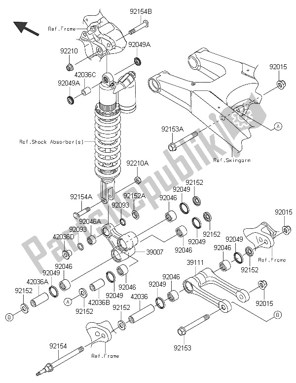 All parts for the Suspension of the Kawasaki KLX 450R 2016