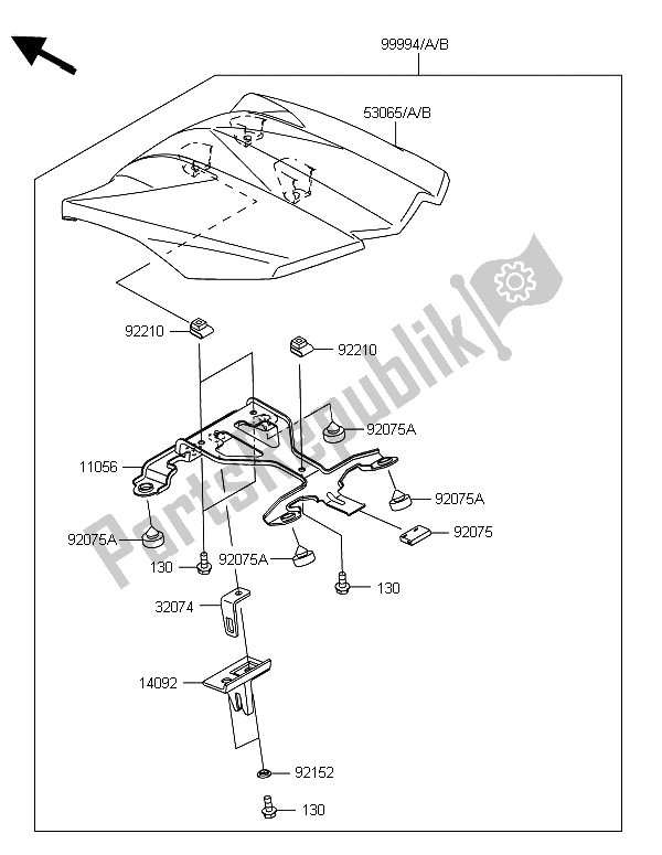 Todas las partes para Accesorio (funda De Asiento Individual) de Kawasaki ZX 1000 SX 2014