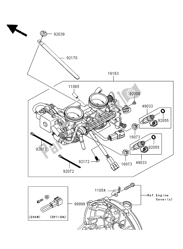 All parts for the Throttle of the Kawasaki ER 6F ABS 650 2006