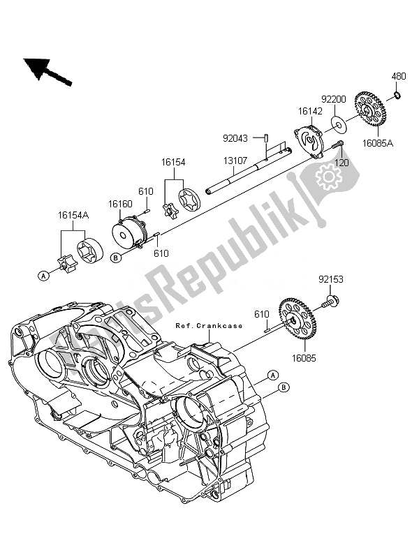 Toutes les pièces pour le La Pompe à Huile du Kawasaki VN 1700 Voyager Custom ABS 2011