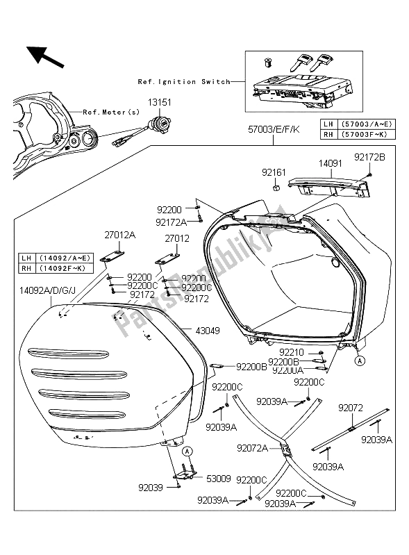 All parts for the Accessory of the Kawasaki 1400 GTR ABS 2012