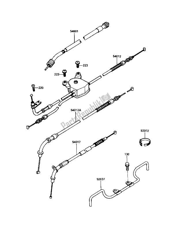 All parts for the Cable of the Kawasaki Voyager XII 1200 1987