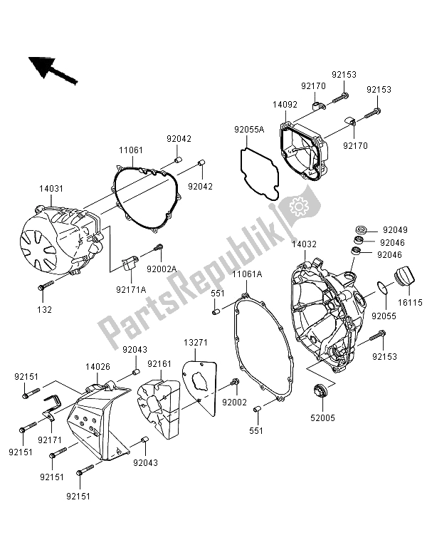 Todas las partes para Cubiertas Del Motor de Kawasaki Z 750R ABS 2011