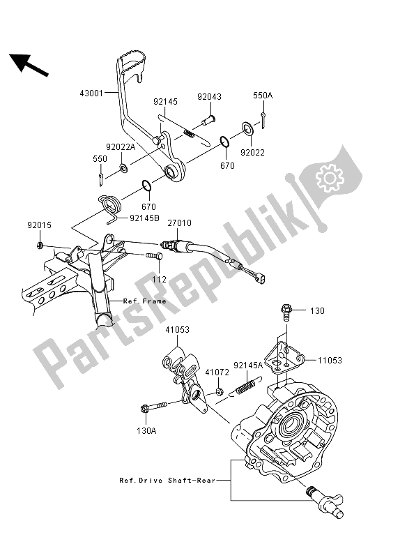 Tutte le parti per il Pedale Del Freno del Kawasaki KVF 750 4X4 EPS 2012