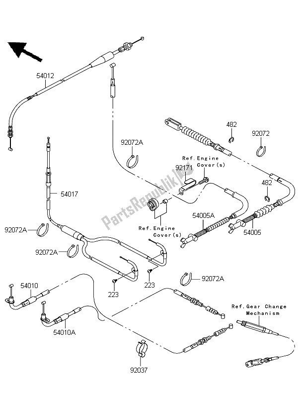 All parts for the Cables of the Kawasaki KFX 700 KSV 700A6F 2006