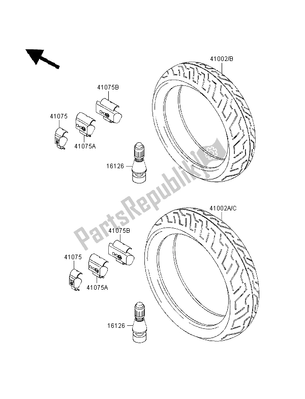 Tutte le parti per il Pneumatici del Kawasaki ZXR 750 1995